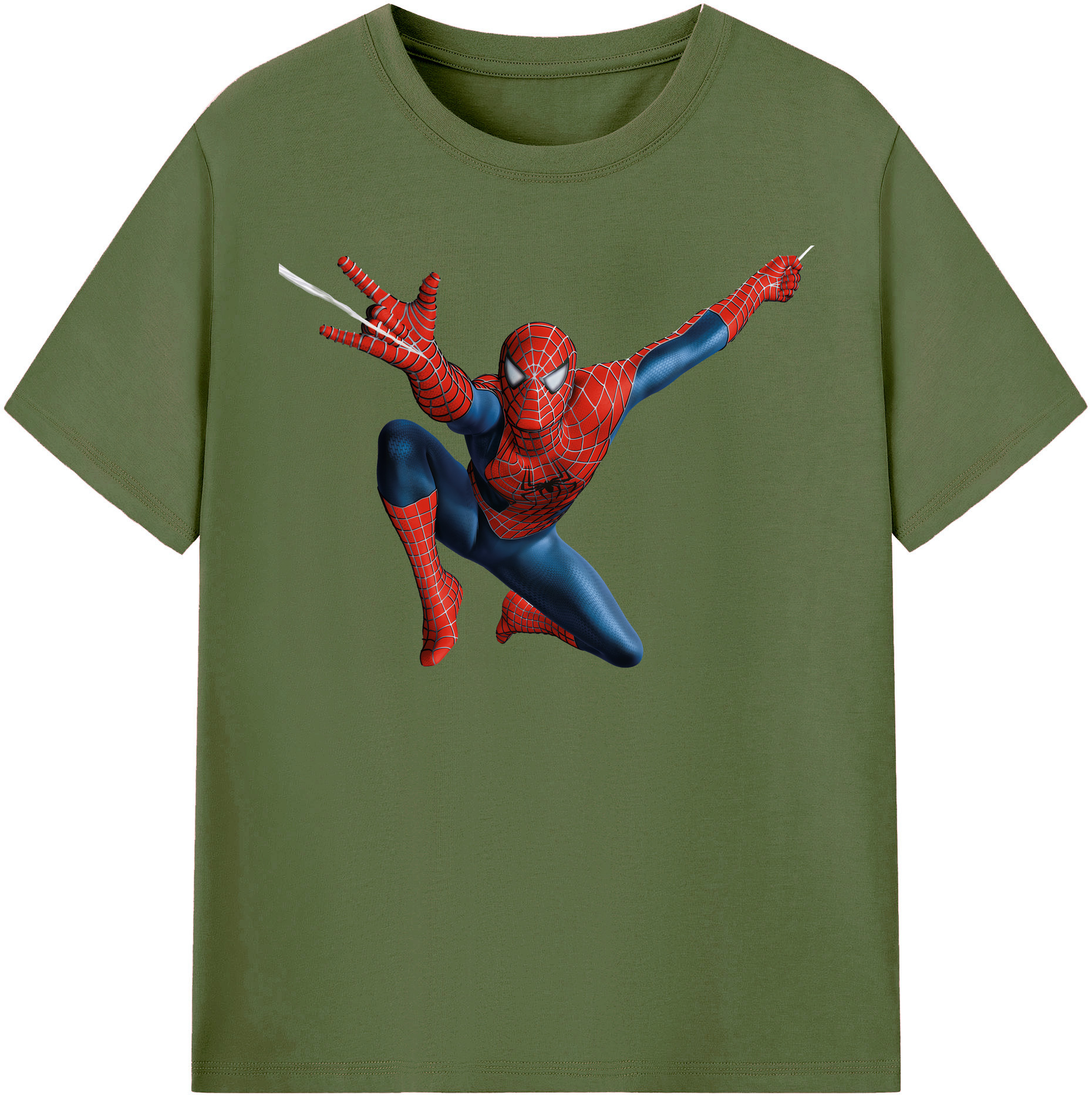 （画像用） Spider Man スパイダーマン 綿100％半袖Tシャツ（フロントプリント）